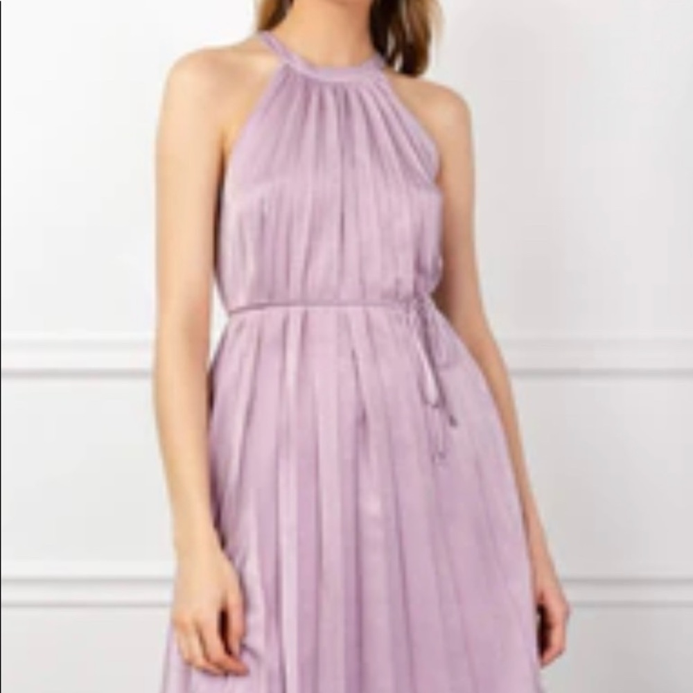 Lilac Pleated Mini Dress